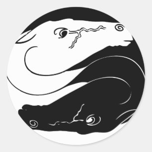 horse yin yang classic round sticker