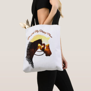 Horse You Are My Happy Place Horse Lover Female Tote Bag