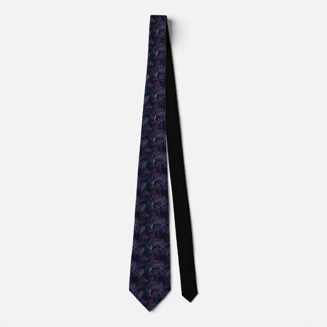 Horse, Young Fox, Coloured Night Sky Tie (Front)