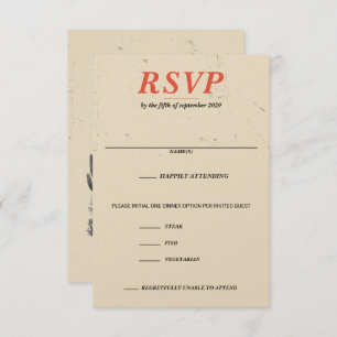 Horseback Canyon Couple Food Choices RSVP Card