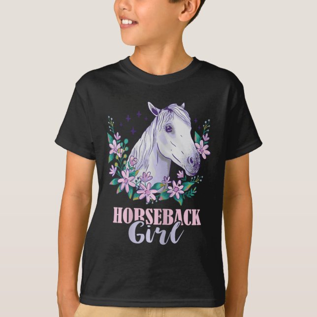 Horseback Girl Horseback Riding Horse Lover Equest T-Shirt (Front)