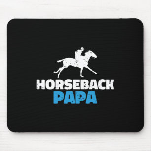 Horseback Papa Horse Riding  Mouse Pad