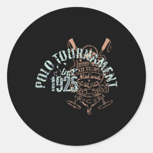 Horseback Polo Riding & Polo Player Equestrian Classic Round Sticker
