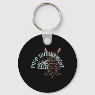 Horseback Polo Riding &amp; Polo Player Equestrian Key Ring