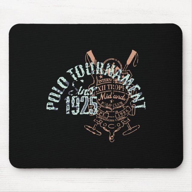 Horseback Polo Riding &amp; Polo Player Equestrian Mouse Pad (Front)