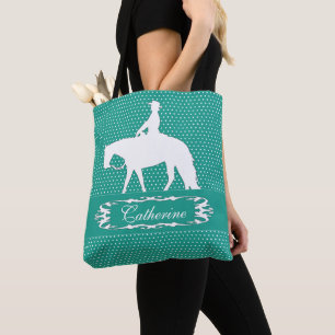 Horseback Rider Cowgirl CUSTOM NAME Tote Bag