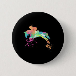 Horseback Rider In Watercolor Horseback Riding 6 Cm Round Badge