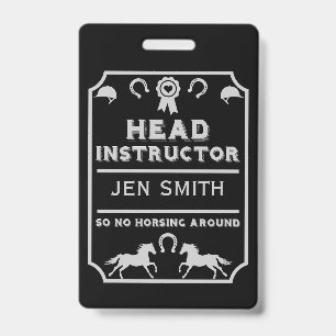 Horseback Rider Instructor ID Badge