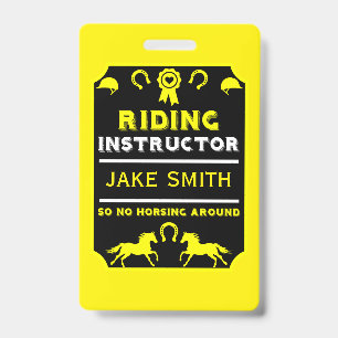Horseback Rider Instructor ID Badge