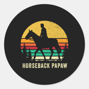 Horseback Rider Papaw Horse Riding Horse Back Gran Classic Round Sticker