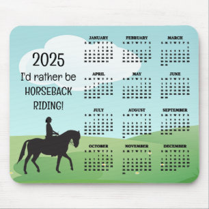 Horseback Riding 2025 Calendar Mouse Pad