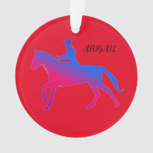 HORSEBACK RIDING GIRL ACRYLIC ORNAMENT PERSONALIZE