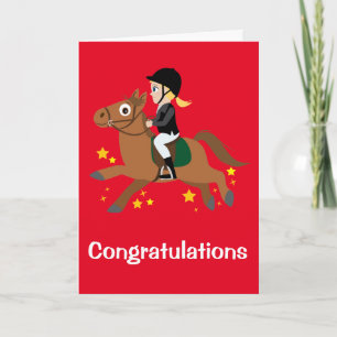 Horseback Riding Girl Performance Congratulations Card