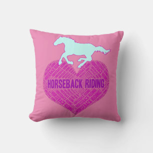 Horseback Riding Heart with Wild Pony   Cushion