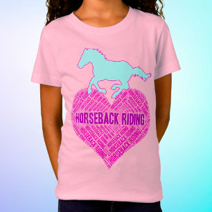 Horseback Riding Heart with Wild Pony T-Shirt