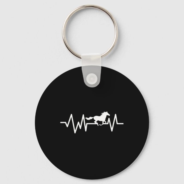 Horseback Riding Heartbeat Equestrian Rodeo  Key Ring (Front)