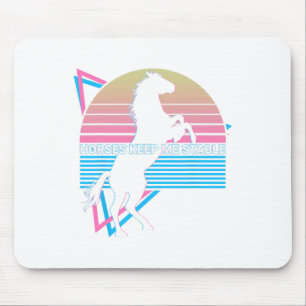 Horseback Riding Horse Rider Retro Horses Keep Me Mouse Pad