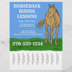 Horseback Riding Lessons, Horse Boarding Flyer