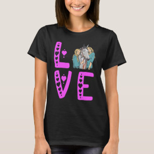 Horseback Riding Love Heart Horseback Rider Horse  T-Shirt