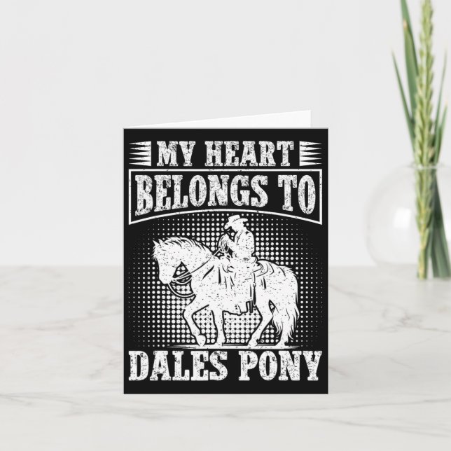 Horseback Riding My Heart Dales Pony Horse Rider  Card (Front)