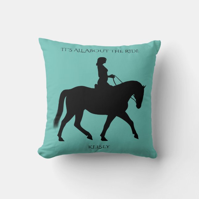 Horseback riding personalised throw pillow. cushion (Front)