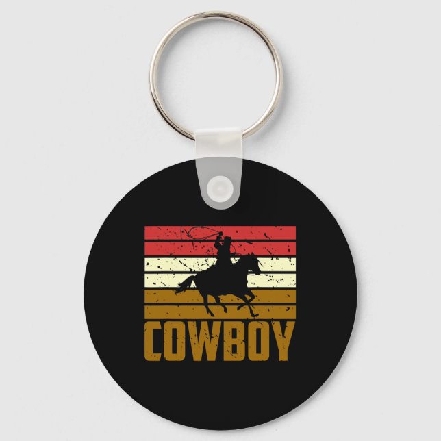 Horseback Riding Rodeo Texas Gift Cowboy  Key Ring (Front)