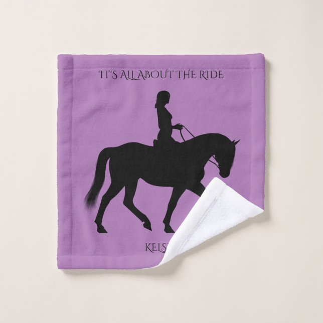HORSEBACK RIDING WASH CLOTH PERSONALIZED. (Wash Cloth)