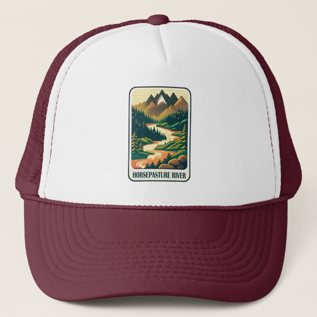 Horsepasture River North Carolina Colours Trucker Hat (Front)
