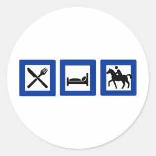 horseriding classic round sticker