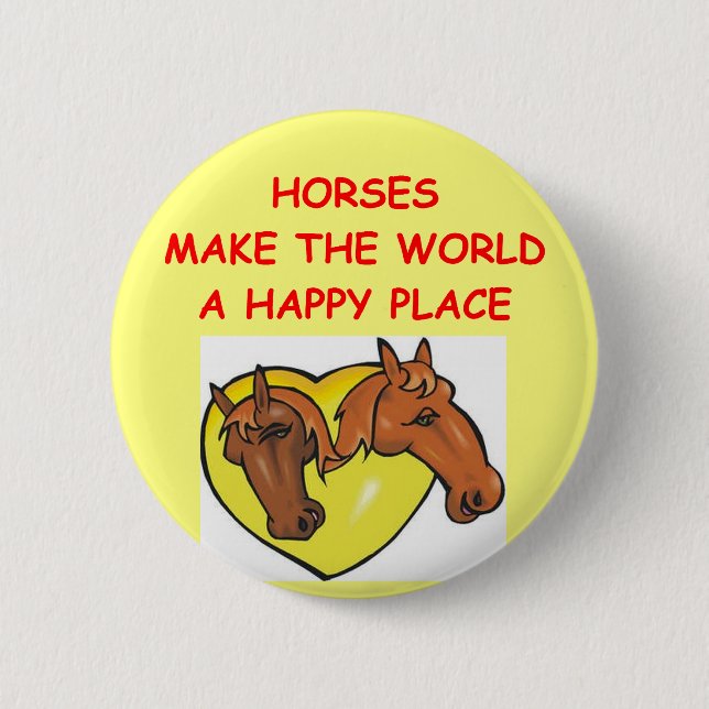 horses 6 cm round badge (Front)