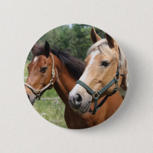 Horses 6 Cm Round Badge
