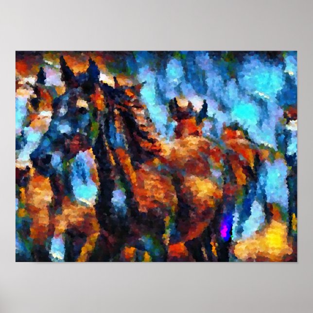 horses abstract  poster (Front)
