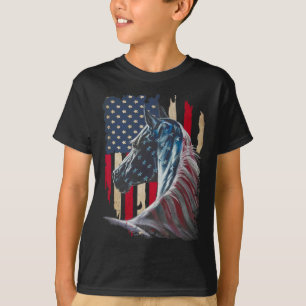 Horses America Flag 4th Of July Independence Day 1 T-Shirt