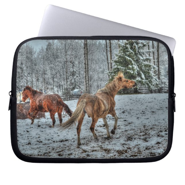 Horses - American Western Theme Laptop Sleeve (Front)