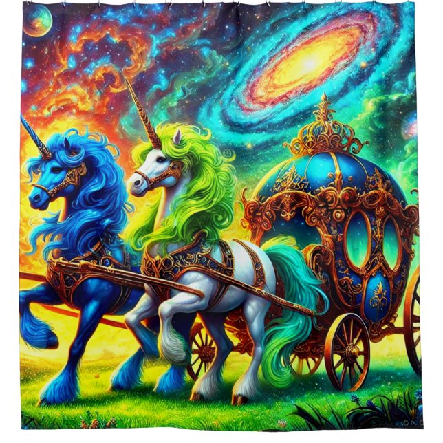 Horses and a Carriage Shower Curtain (Front)