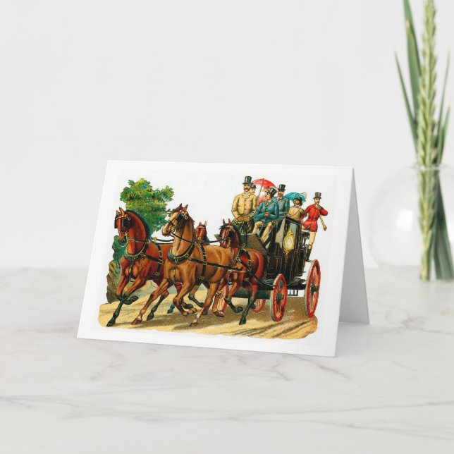 Horses and carriage holiday card (Front)