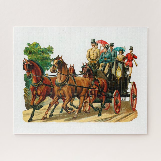 Horses and carriage jigsaw puzzle (Horizontal)