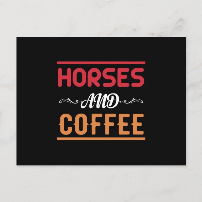 Horses And Coffee Postcard (Front)