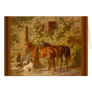 Horses and Dogs in Stable Yard