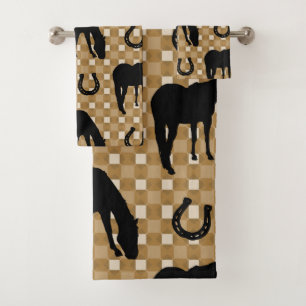 Horses and Horseshoes, Country Western Bath Towel Set
