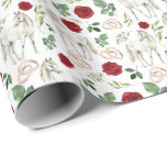 Horses and Red Roses Wedding Wrapping Paper<br><div class="desc">Horses and Red Roses Wedding Wrapping Paper. Paper Colour is White. Available in multiple colours,  sizes and two finishes. www.hotpocketgraphics.com</div>