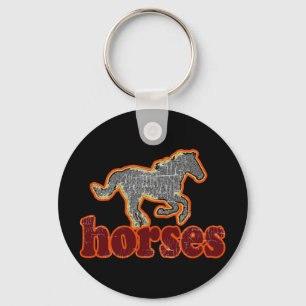 horses animal farm country style key ring