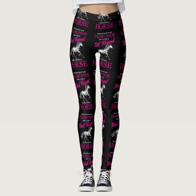 Horses Are A Girl's Best Friend Funny Leggings (Front)
