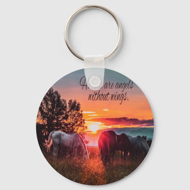 Horses are angels without wings key ring (Front)