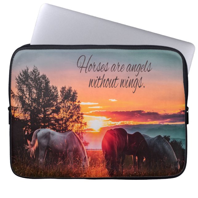 Horses are angels without wings laptop sleeve (Front)