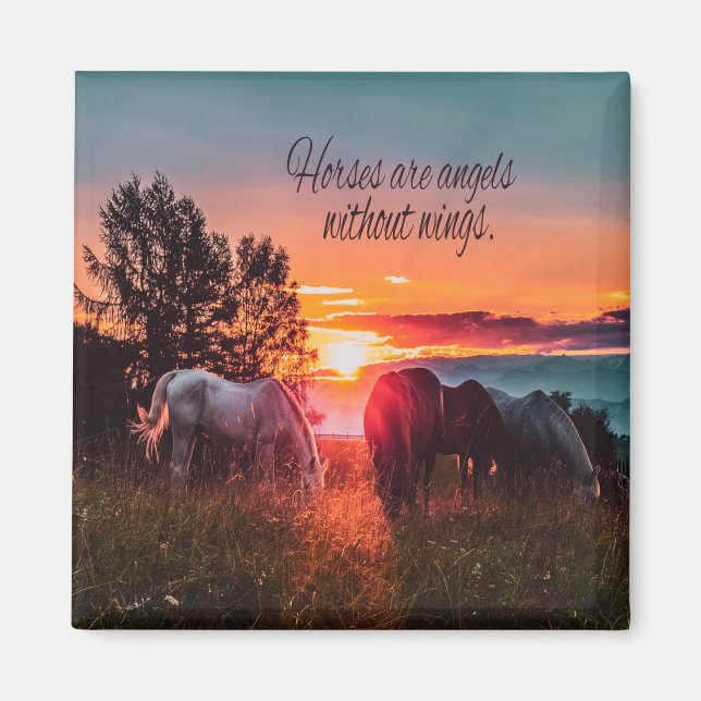 Horses are angels without wings magnet (Front)