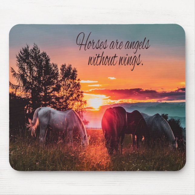 Horses are angels without wings mouse pad (Front)