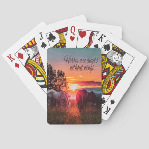 Horses are angels without wings playing cards