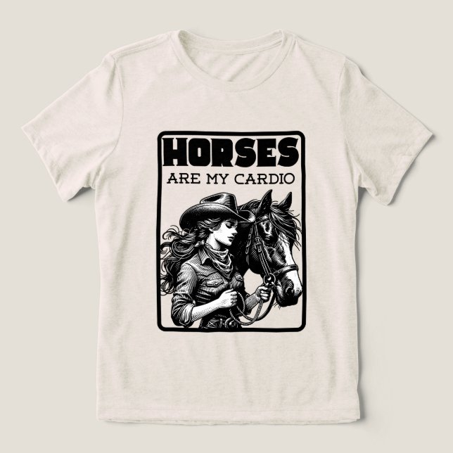 Horses Are My Cardio Tri-Blend Shirt (Design Front)