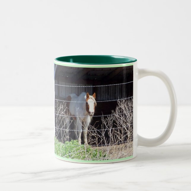 Horses are my thing!!! Two-Tone coffee mug (Right)